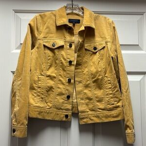 Talbots Petite SMALL mustard yellow corduroy jacket